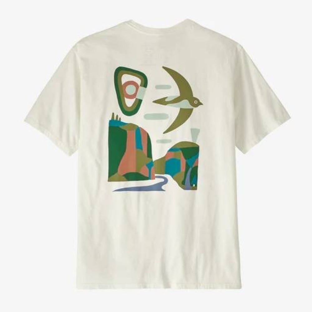 Patagonia Men's‎ Granite Swift Organic T-Shirt Size Medium Birch White NWT - Picture 2 of 4